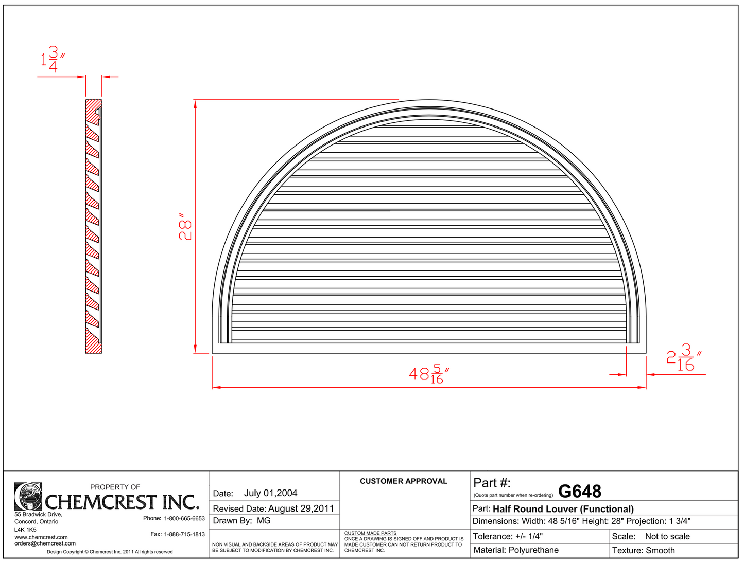 Half Round Functional Louver | G648