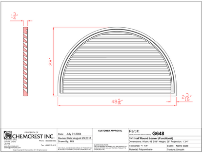 Half Round Functional Louver | G648