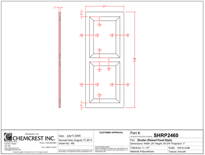 Raised Panel Shutter | SHRP2460
