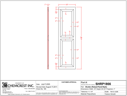 Raised Panel Shutter | SHRP1866