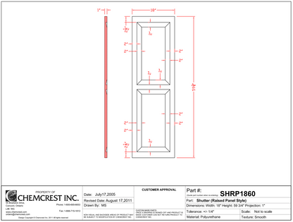 Raised Panel Shutter | SHRP1860