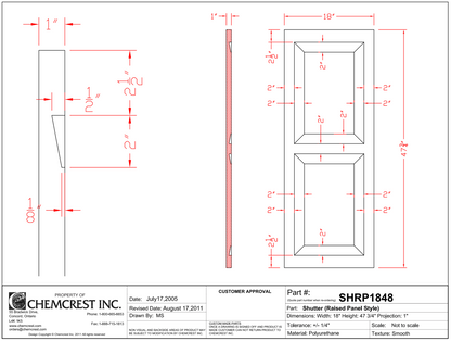 Raised Panel Shutter | SHRP1848