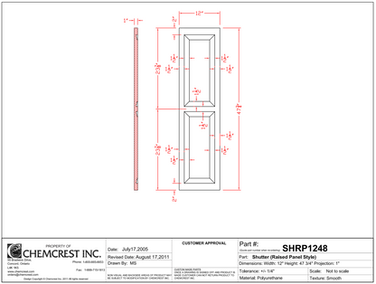 Raised Panel Shutter | SHRP1248
