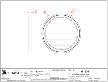 Round Decorative Louver | G1030