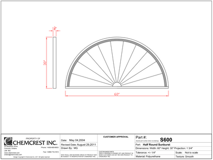 Half Round Sunburst | S600