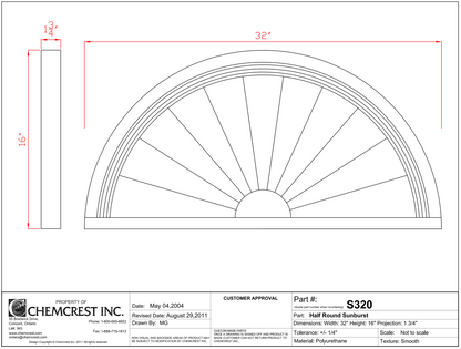 Half Round Sunburst | S320