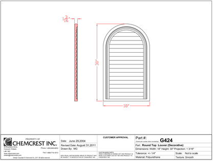 Decorative Round Top Louver