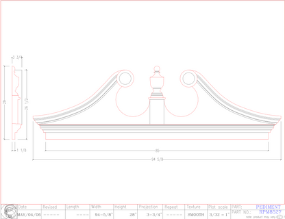 Rams Head Pediment with Mantle | RPM8527