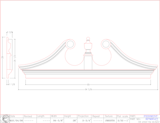 Rams Head Pediment with Mantle | RPM8527