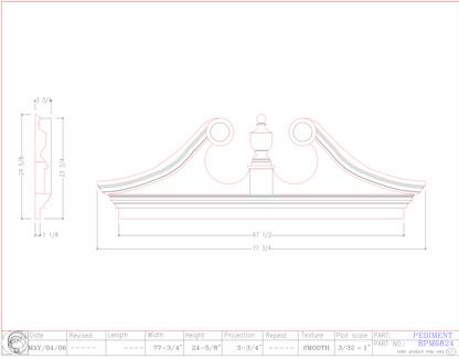 Rams Head Pediment with Mantle | RPM6824