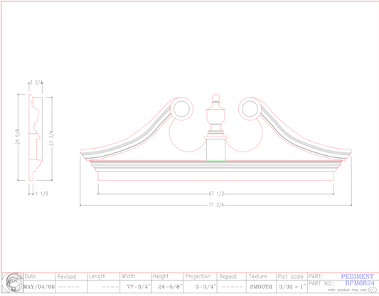 Rams Head Pediment with Mantle | RPM6824