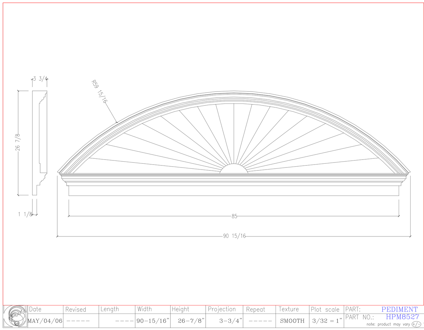 Horizon Pediment with Mantel | HPM8527
