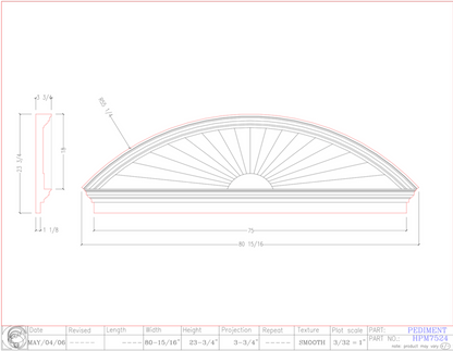 Horizon Pediment with Mantel | HPM7524