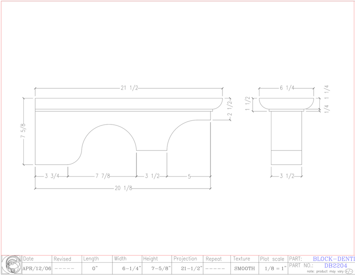 Dentil Block | DB2204
