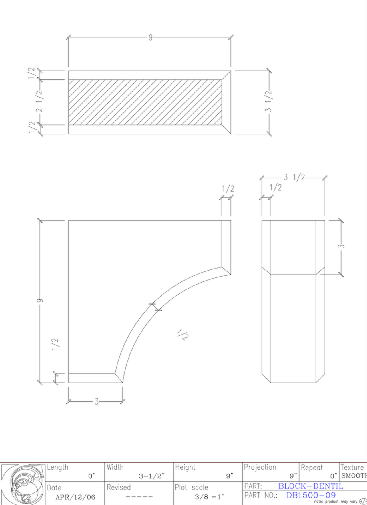 Dentil Block | DB1500-09