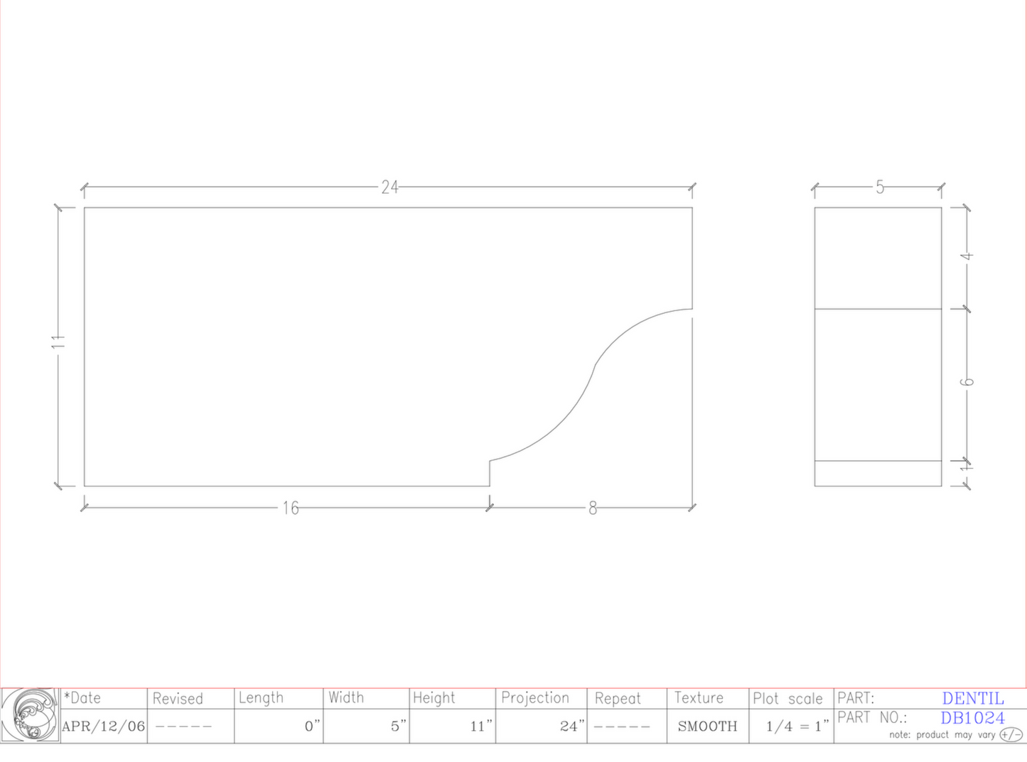 Dentil Block | DB1024