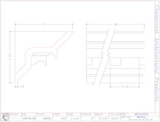 Crown Moulding with Dentil | M8765