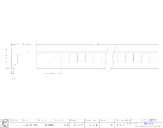 Crown Moulding with Dentil | M8763