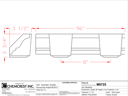 Crown Moulding with Dentil | M8725