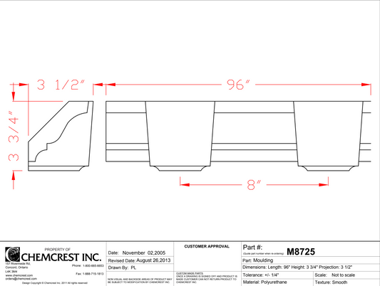 Crown Moulding with Dentil | M8725