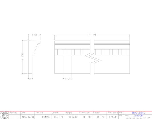 Crown Moulding with Dentil | M8908