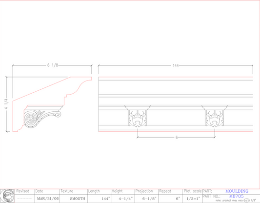 Crown Moulding with Dentil | M8705