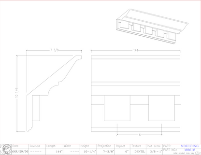 Crown Moulding with Dentil | M8618