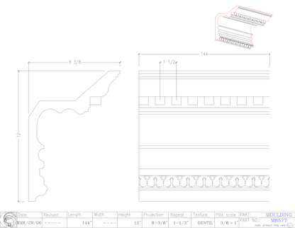 Crown Moulding with Dentil | M8577