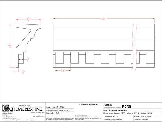 Crown & Dentil Moulding | F230