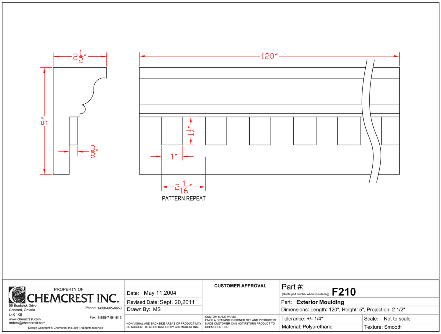 Header with Dentil | F210