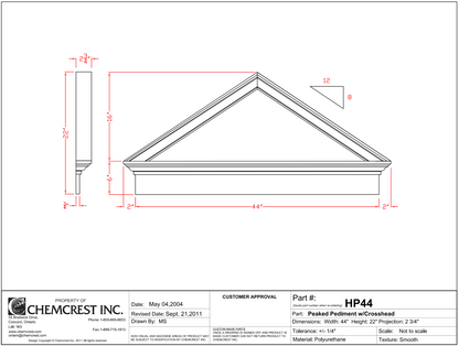 Peaked Pediment with Crosshead | HP