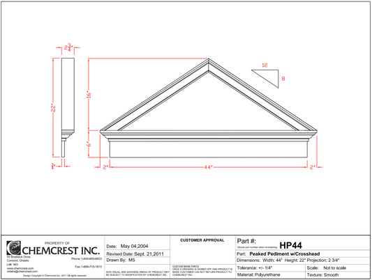 Peaked Pediment with Crosshead | HP