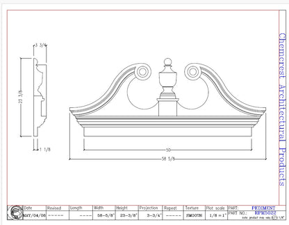Rams Head Pediment with Mantle | RPM5022