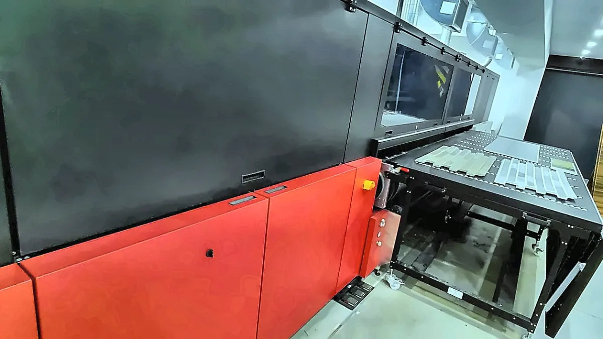 Our large format UV flatbed printer in the Niagara Falls shop